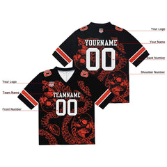 Custom Football Jersey Shirt Personalized Stitched Printed Team Name Number Bones-Orange