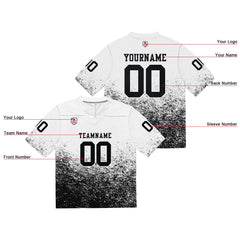 Custom Football Jersey Shirt Personalized Stitched Printed Team Name Number White & Black