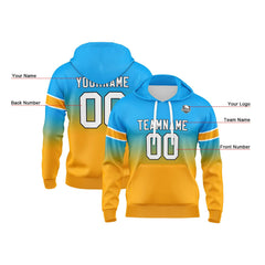 Custom Gradient Sweatshirt Hoodie For Man Woman Girl Boy Print Your Logo Name Number Light Blue&Orange