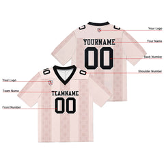 Custom Football Jersey Shirt Personalized Stitched Printed Team Name Number Stripe-Light Pink
