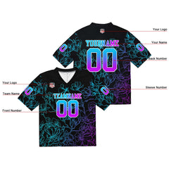 Custom Football Jersey Shirt Personalized Stitched Printed Team Name Number Pink blue gradient