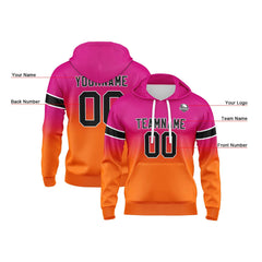 Custom Gradient Hoodie For Man Woman Girl Boy Print Your Logo Name Number Rose&Orange