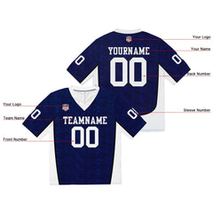 Custom Football Jersey Shirt Personalized Stitched Printed Team Name Number Royal