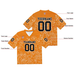Custom Football Jersey Shirt Personalized Stitched Printed Team Name Number Orange