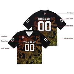 Custom Football Jersey Shirt Personalized Stitched Printed Team Name Number Orange yellow gradient