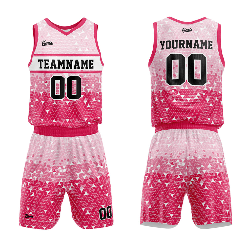 Custom Pink Basketball Jersey Uniform Suit Printed Your Logo Name Number