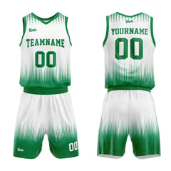 Custom White Green Basketball Jersey Uniform Suit Printed Your Logo Name Number