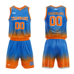 Custom Blue Orange Basketball Jersey Uniform Suit Printed Your Logo Name Number