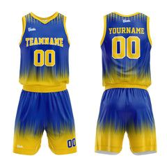 Custom Royal Yellow Basketball Jersey Uniform Suit Printed Your Logo Name Number