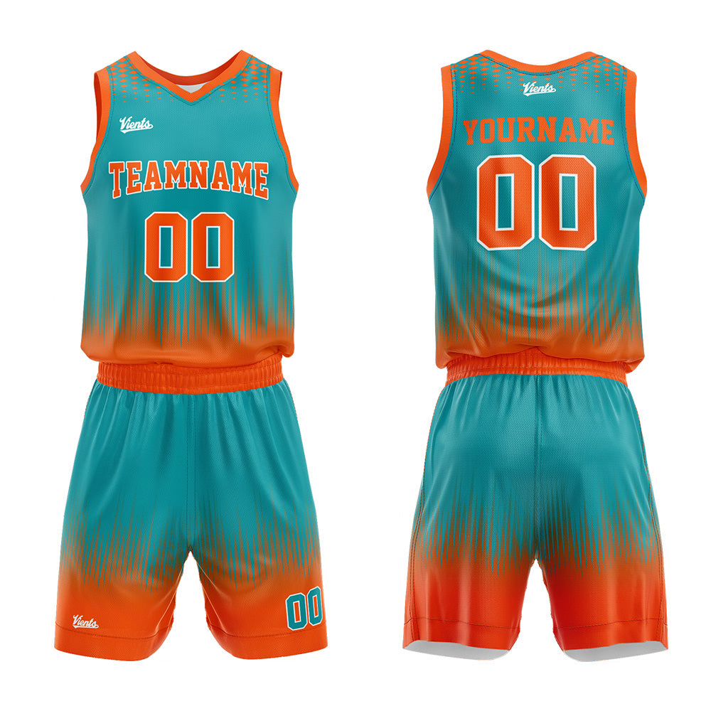 Custom Teal Orange Basketball Jersey Uniform Suit Printed Your Logo Name Number