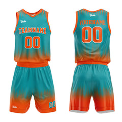 Custom Teal Orange Basketball Jersey Uniform Suit Printed Your Logo Name Number