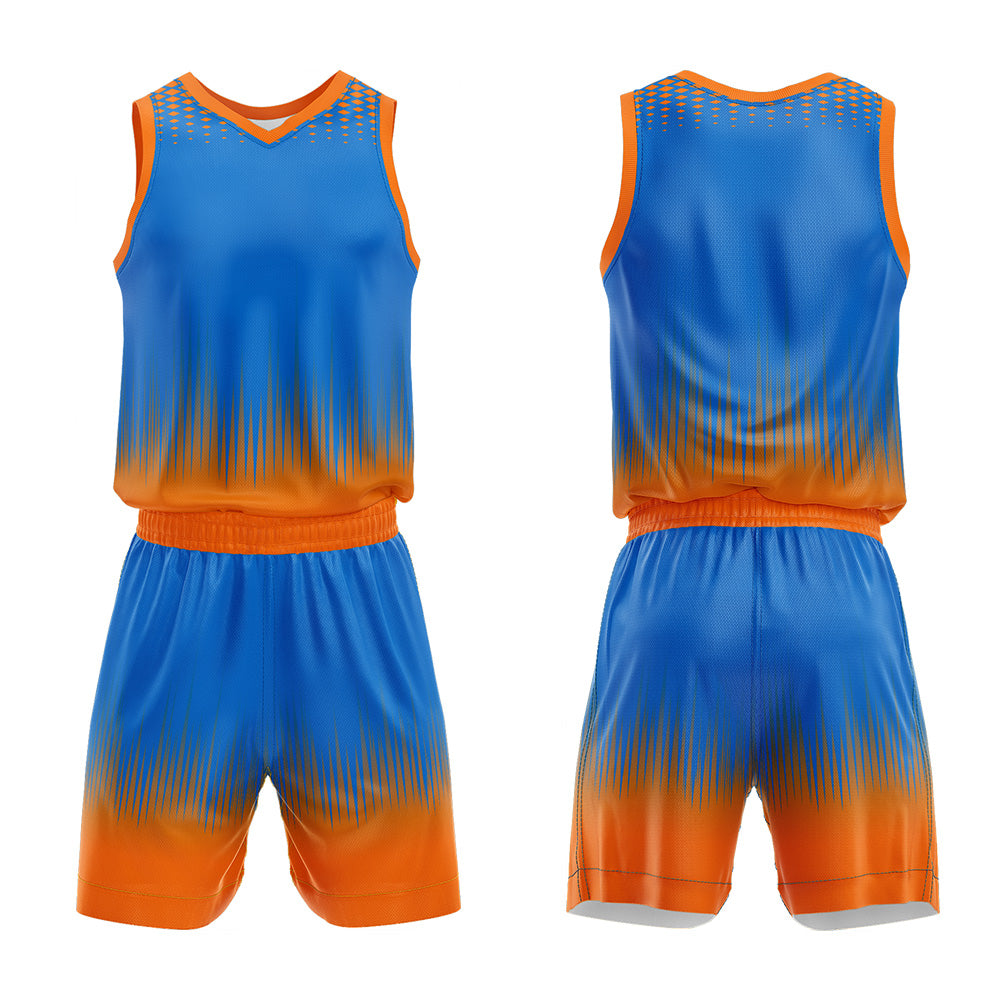 Custom Blue Orange Basketball Jersey Uniform Suit Printed Your Logo Name Number