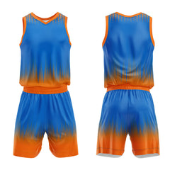 Custom Blue Orange Basketball Jersey Uniform Suit Printed Your Logo Name Number