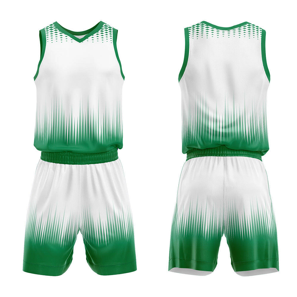 Custom White Green Basketball Jersey Uniform Suit Printed Your Logo Name Number