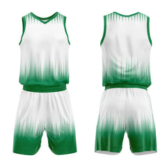 Custom White Green Basketball Jersey Uniform Suit Printed Your Logo Name Number