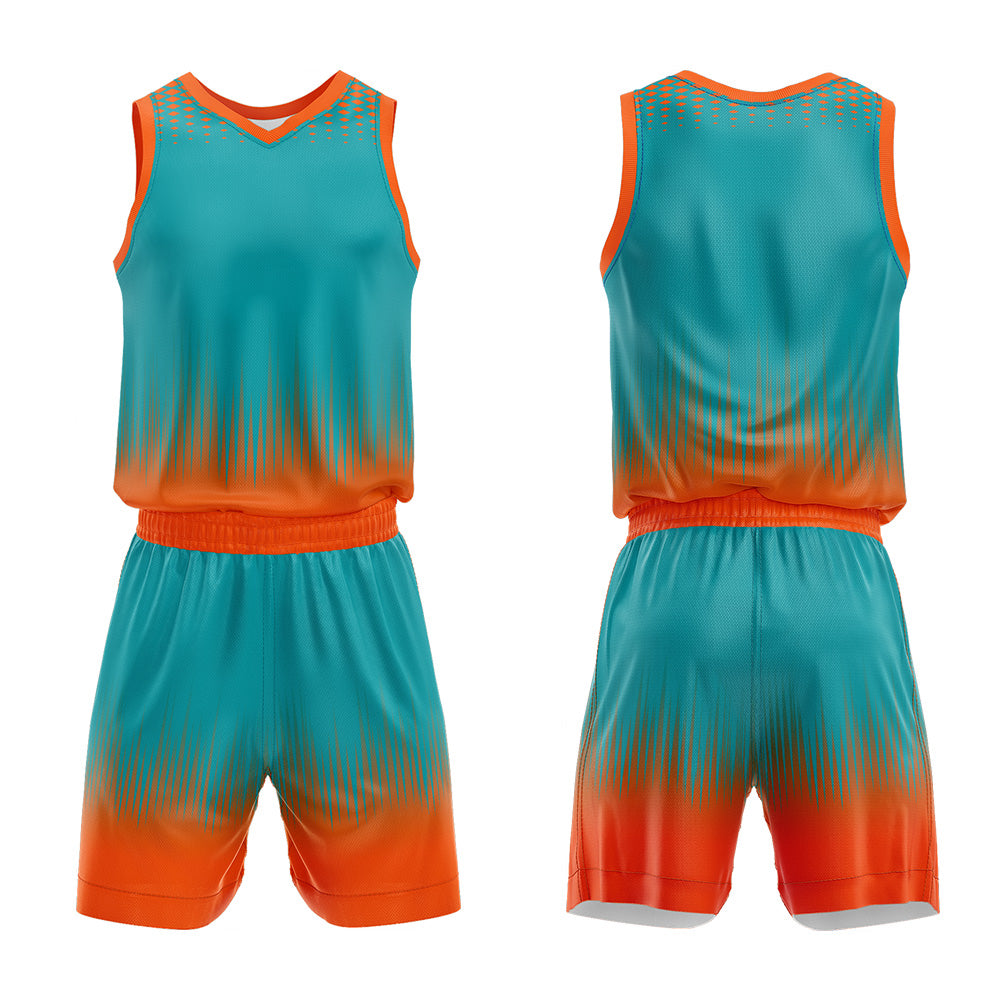 Custom Teal Orange Basketball Jersey Uniform Suit Printed Your Logo Name Number