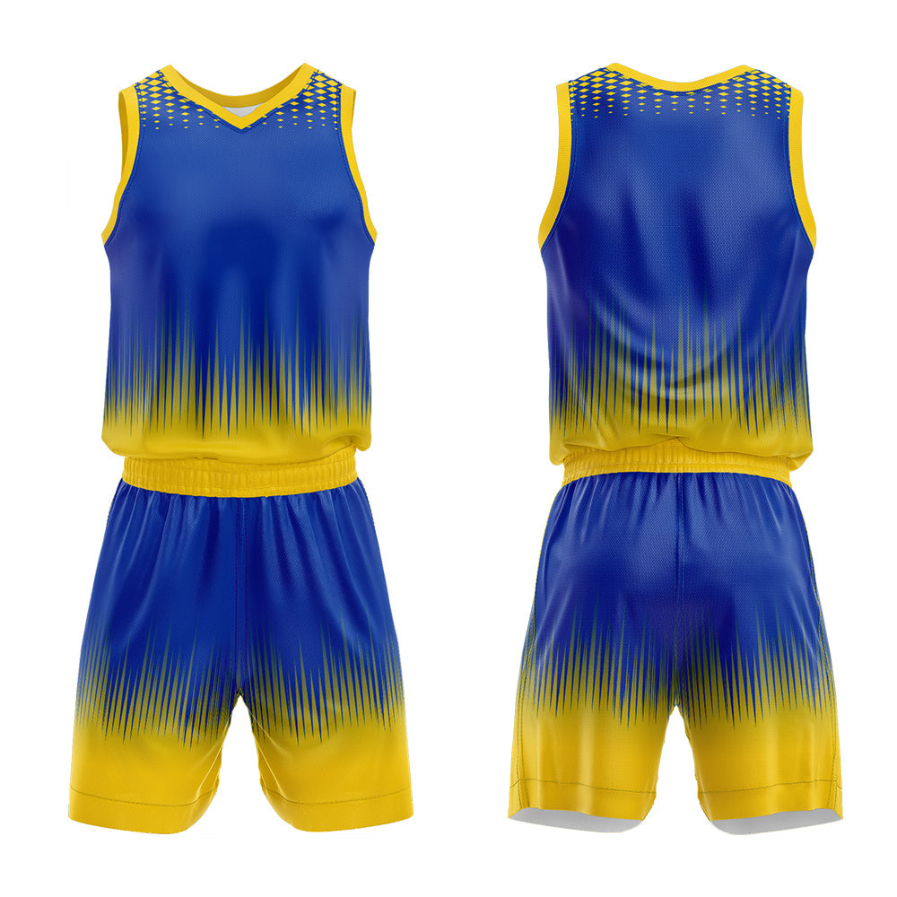 Custom Royal Yellow Basketball Jersey Uniform Suit Printed Your Logo Name Number