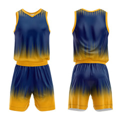Custom Navy Yellow Basketball Jersey Uniform Suit Printed Your Logo Name Number