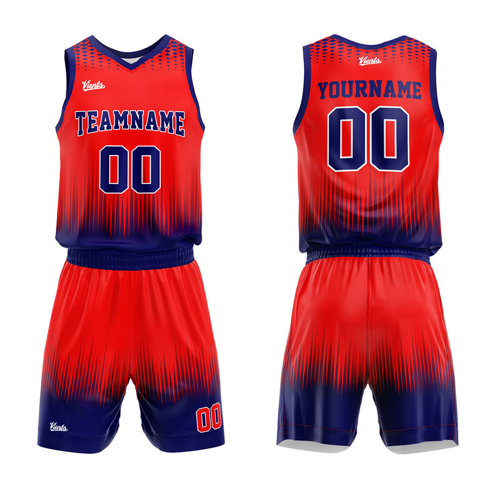 Custom Red Navy Basketball Jersey Uniform Suit Printed Your Logo Name Number