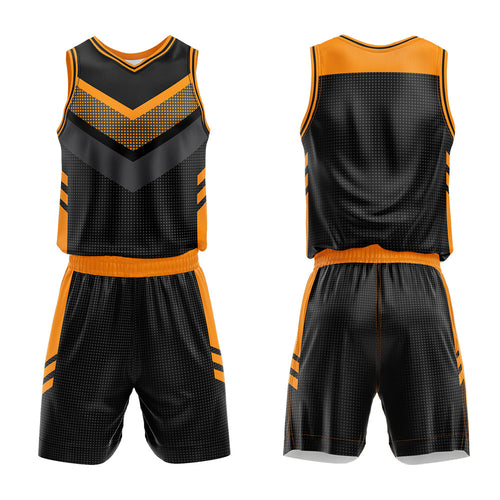 Custom Black Orange Basketball Jersey Uniform Suit Printed Your Logo Name Number