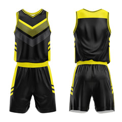 Custom Black Yellow Basketball Jersey Uniform Suit Printed Your Logo Name Number