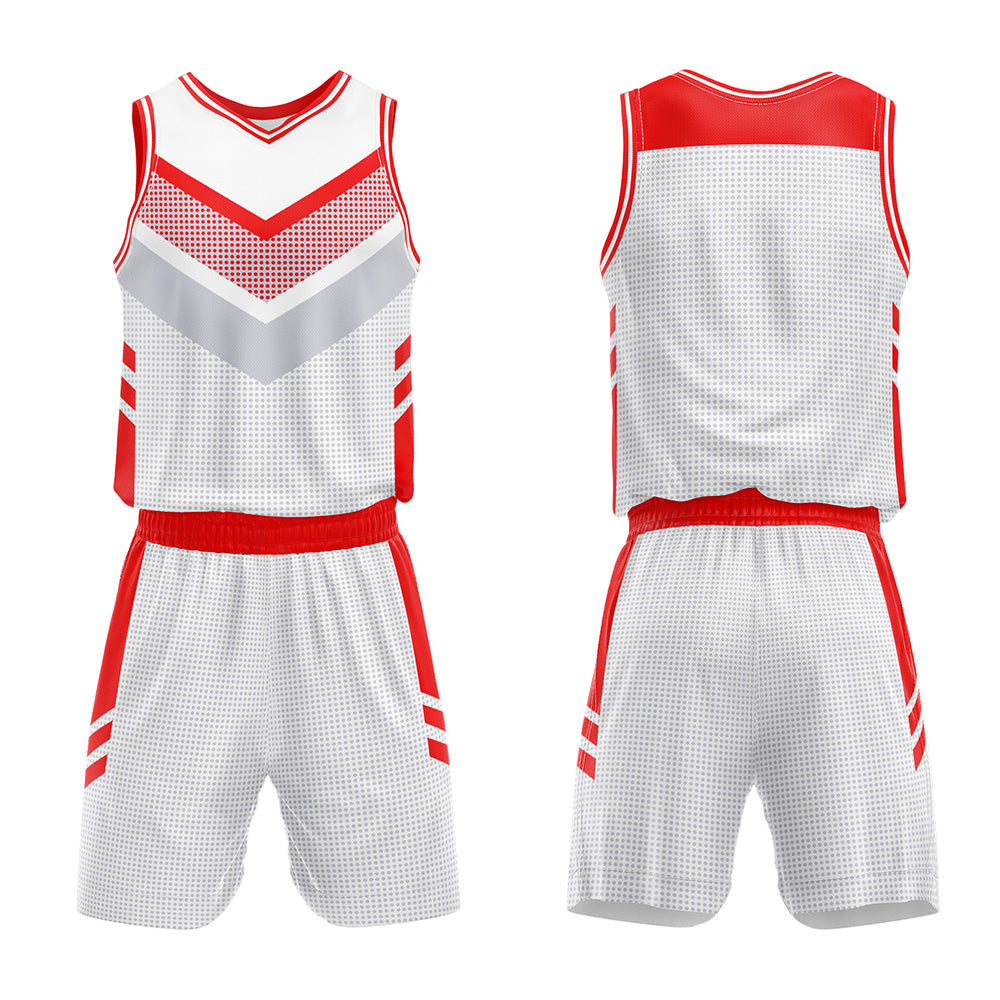 Custom White Red Basketball Jersey Uniform Suit Printed Your Logo Name Number