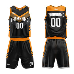 Custom Black Orange Basketball Jersey Uniform Suit Printed Your Logo Name Number