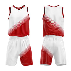 Custom White Red Basketball Jersey Uniform Suit Printed Your Logo Name Number