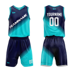 Custom Navy Teal Royal Basketball Jersey Uniform Suit Printed Your Logo Name Number