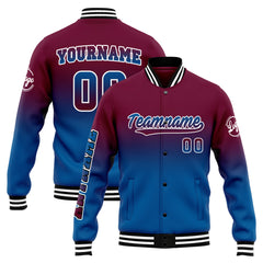 Custom Varsity Jacket Letterman jacket for Men, Women and Youth Burgundy&Blue