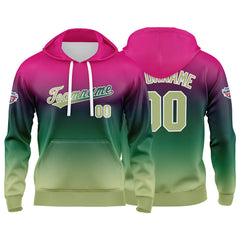 Custom Gradient Sweatshirt Hoodie For Man Woman Girl Boy Print Your Logo Name Number  Purple Green