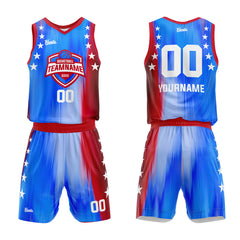 Custom Rainbow Blue Red Basketball Jersey Uniform Suit Printed Your Logo Name Number