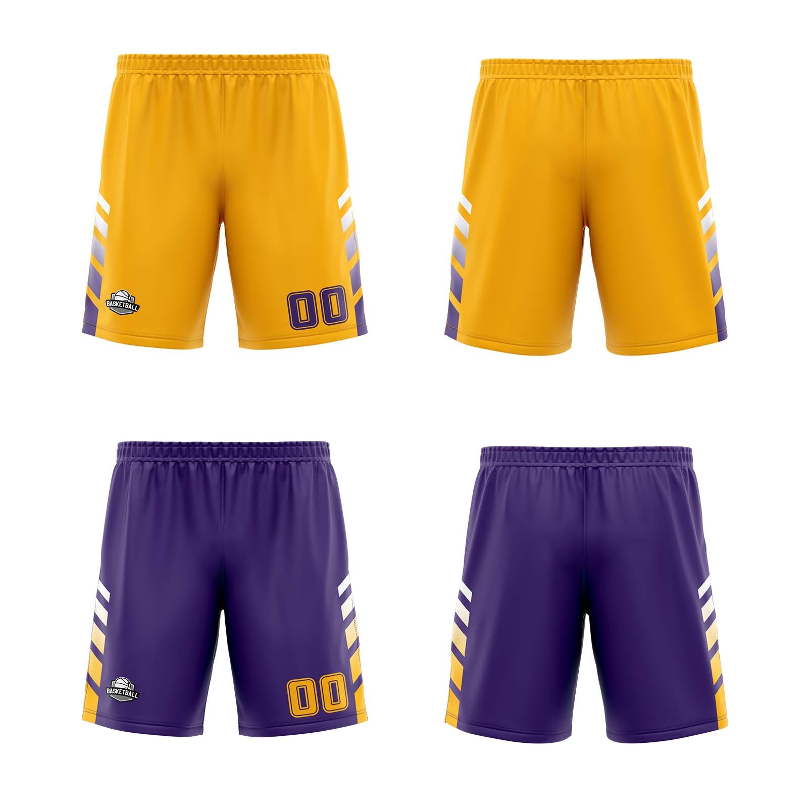 Custom Orange Purple White Reversible Basketball Suit for Adults and Kids Personalized Jersey