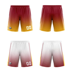 Custom Crimson Yellow Reversible Basketball Suit for Adults and Kids Personalized Jersey