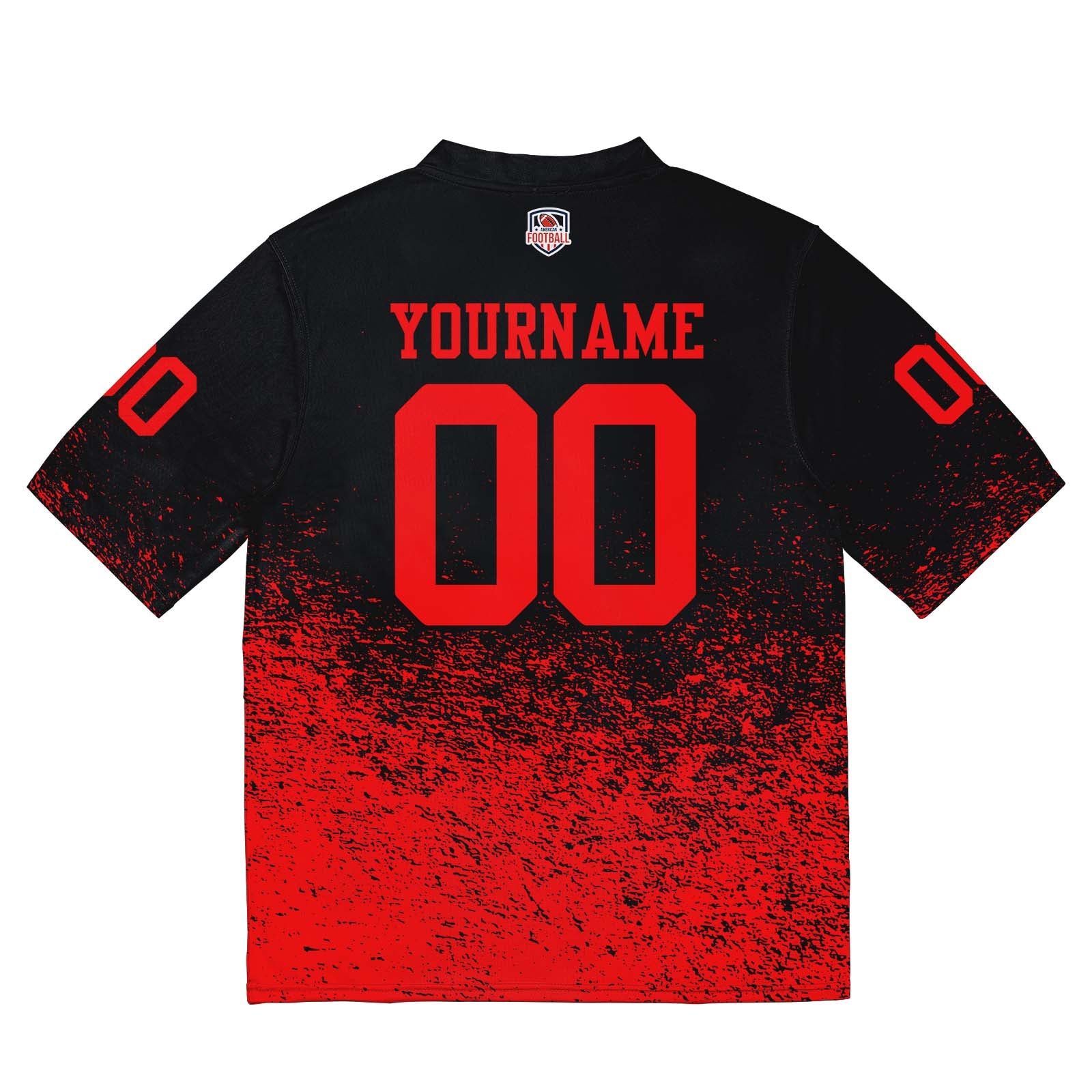 Custom Football Jersey Shirt Personalized Stitched Printed Team Name Number Black & Red
