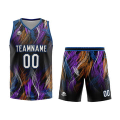 Custom Line Black Blue Basketball Jersey Uniform Suit Printed Your Logo Name Number