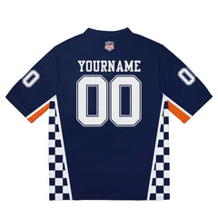 Custom Football Jersey Shirt Personalized Stitched Printed Team Name Number Navy & Orange