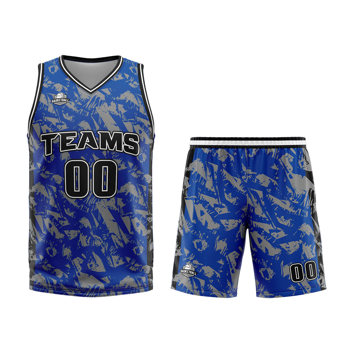 Custom Broken Royal Grey Basketball Jersey Uniform Suit Printed Your Logo Name Number