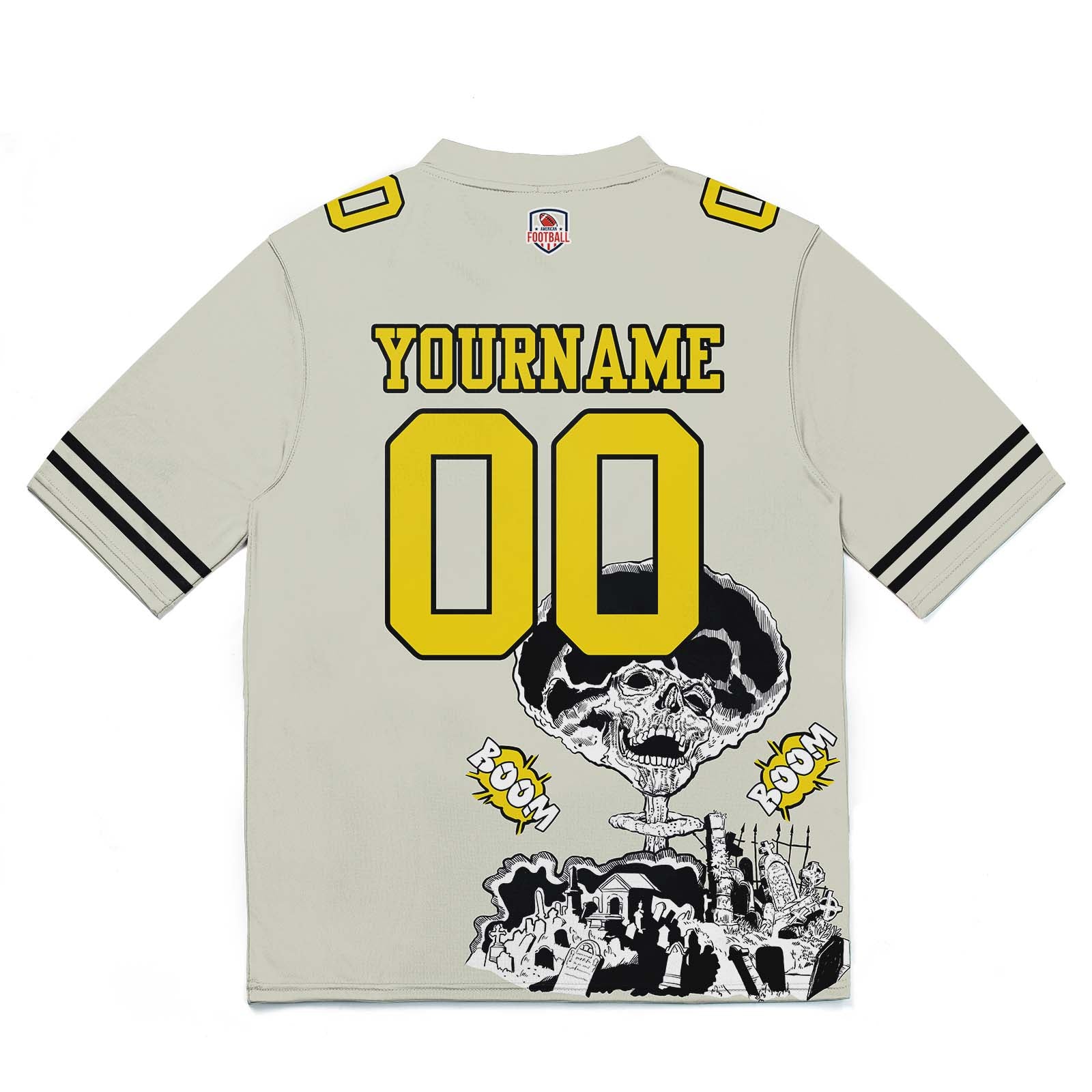 Custom Football Jersey Shirt Personalized Stitched Printed Team Name Number Rice Grey