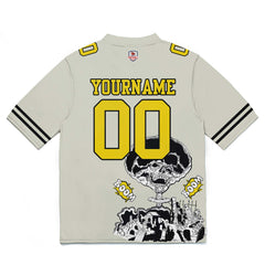 Custom Football Jersey Shirt Personalized Stitched Printed Team Name Number Rice Grey