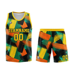 Custom Yellow Green Basketball Jersey Uniform Suit Printed Your Logo Name Number