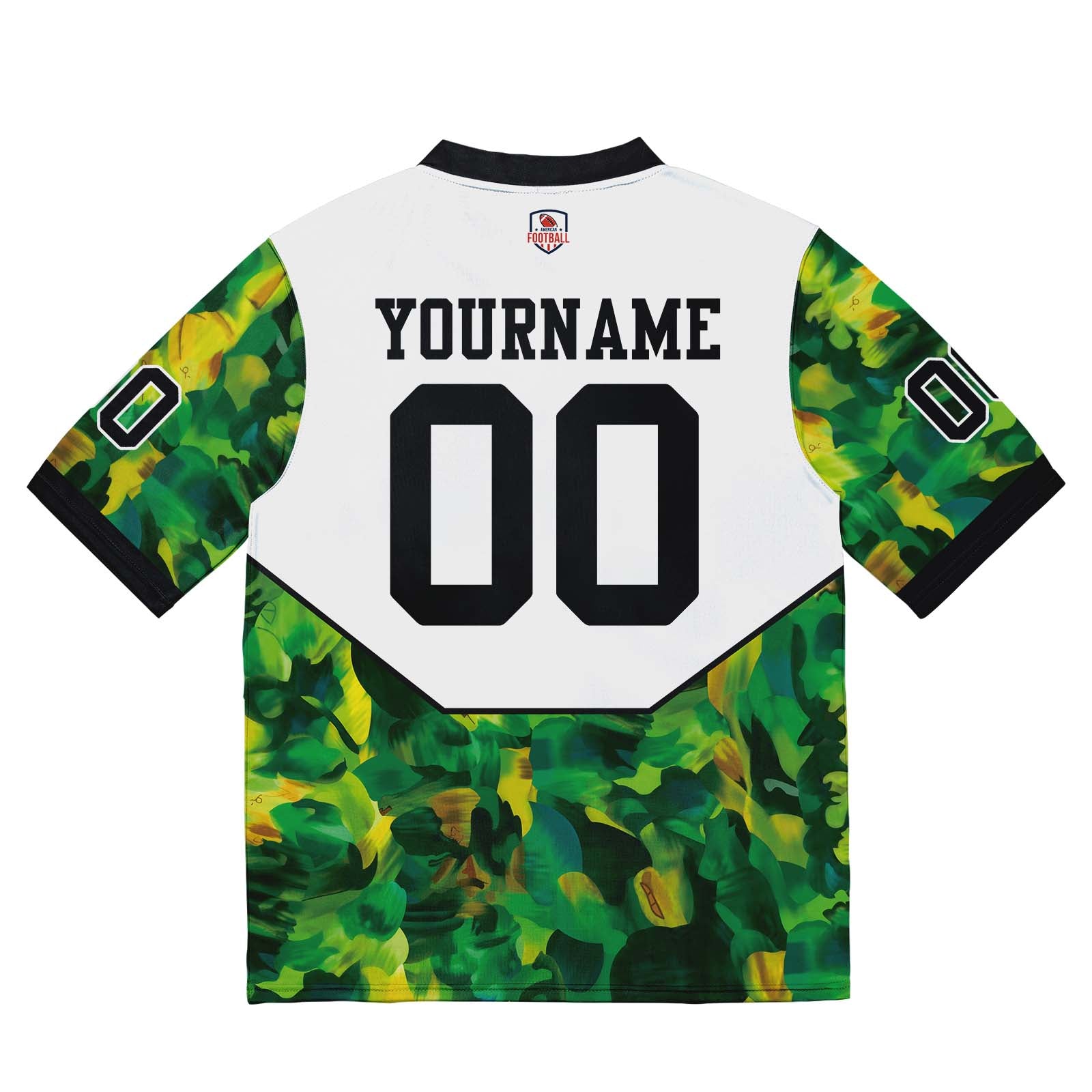 Custom Football Jersey Shirt Personalized Stitched Printed Team Name Number White & Green