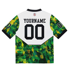 Custom Football Jersey Shirt Personalized Stitched Printed Team Name Number White & Green