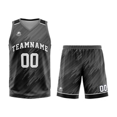Custom Strip-Type Grey Basketball Jersey Uniform Suit Printed Your Logo Name Number