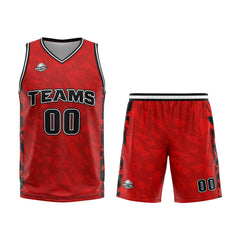 Custom Broken Red Basketball Jersey Uniform Suit Printed Your Logo Name Number