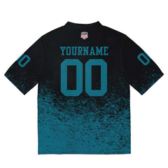 Custom Football Jersey Shirt Personalized Stitched Printed Team Name Number Black & Midnight Green