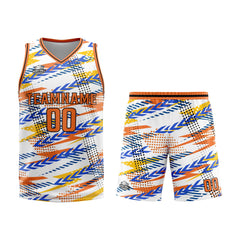 Custom White Orange Basketball Jersey Uniform Suit Printed Your Logo Name Number