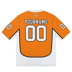 Custom Football Jersey Shirt Personalized Stitched Printed Team Name Number Orange