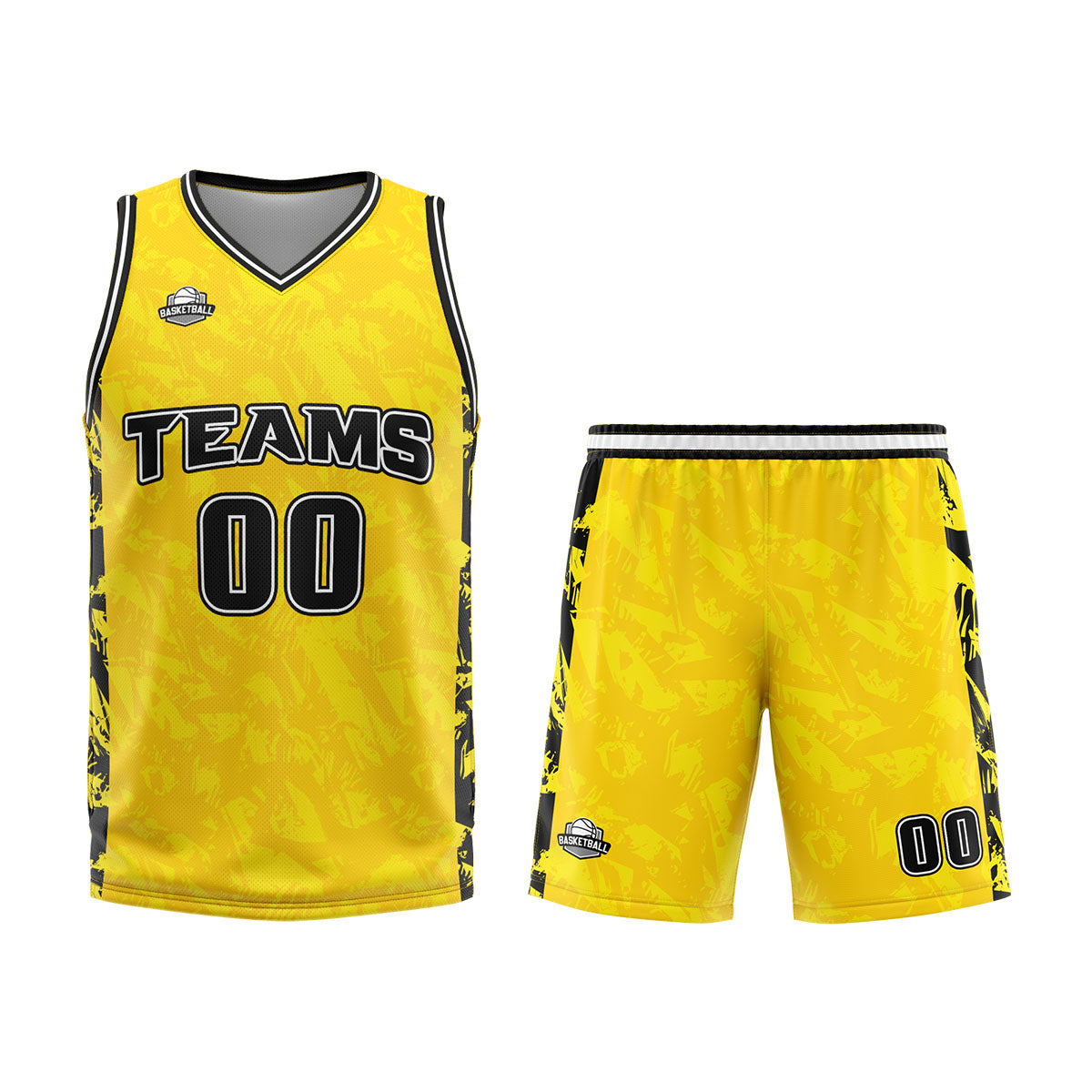 Custom Broken Yellow Basketball Jersey Uniform Suit Printed Your Logo Name Number