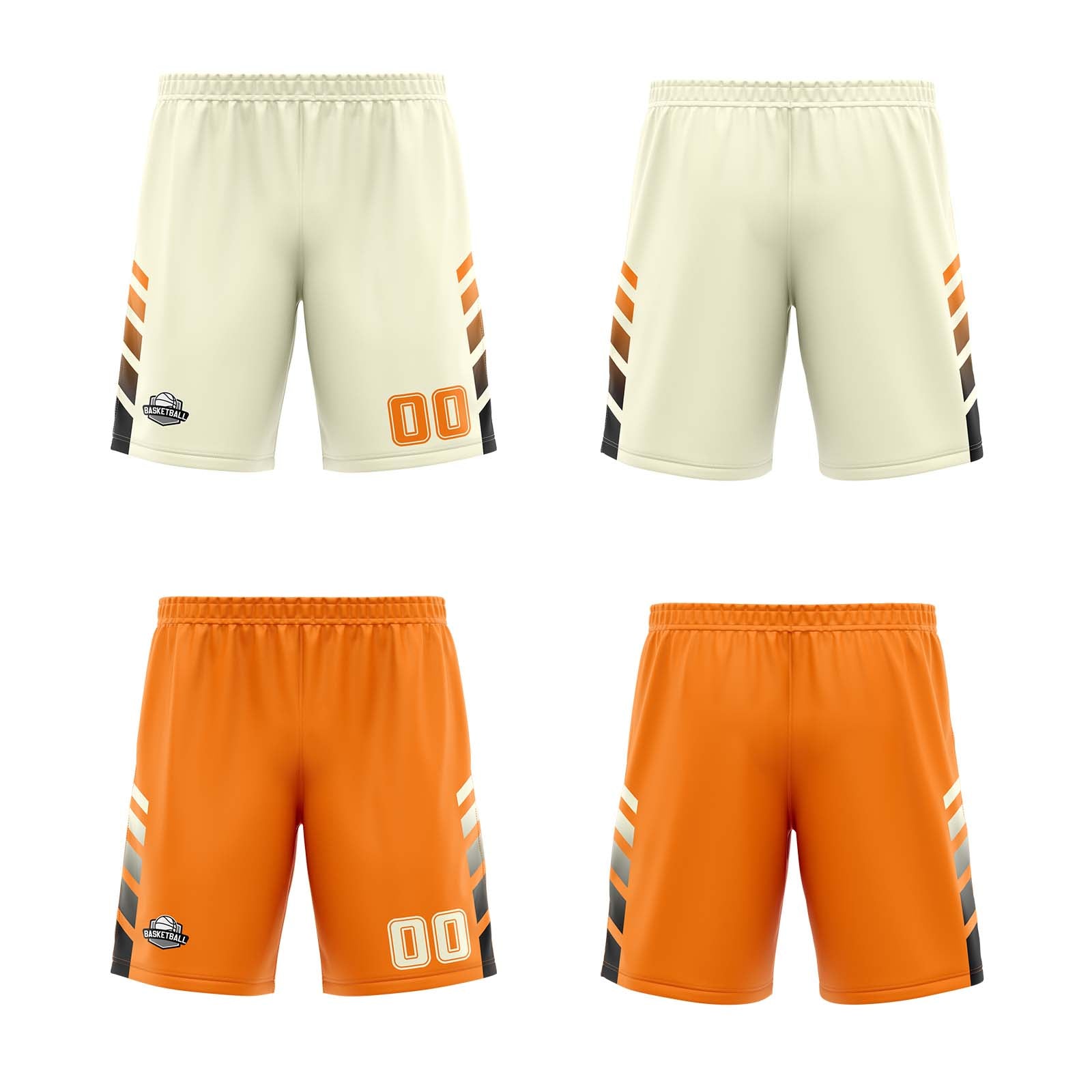 Custom Cream Orange Black Reversible Basketball Suit for Adults and Kids Personalized Jersey